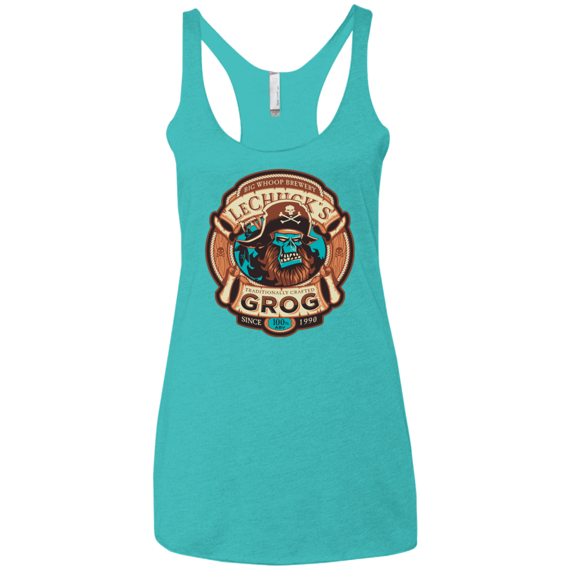 T-Shirts Tahiti Blue / X-Small Ghost Pirate Grog Nmns Women's Triblend Racerback Tank