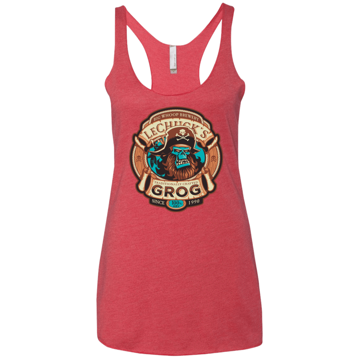 T-Shirts Vintage Red / X-Small Ghost Pirate Grog Nmns Women's Triblend Racerback Tank