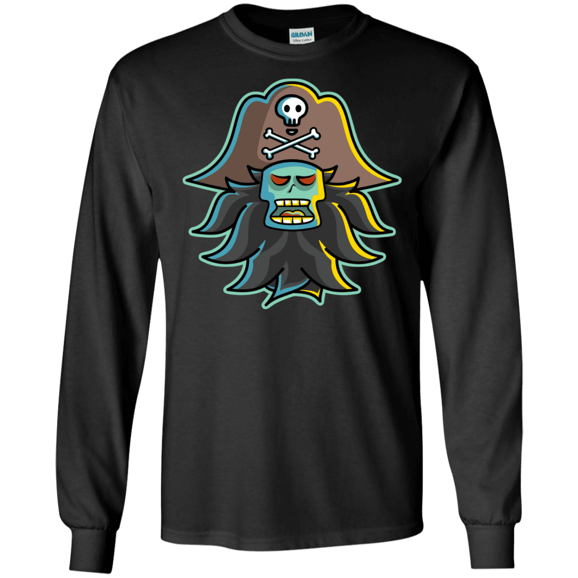 T-Shirts Black / S Ghost Pirate LeChuck Men's Long Sleeve T-Shirt