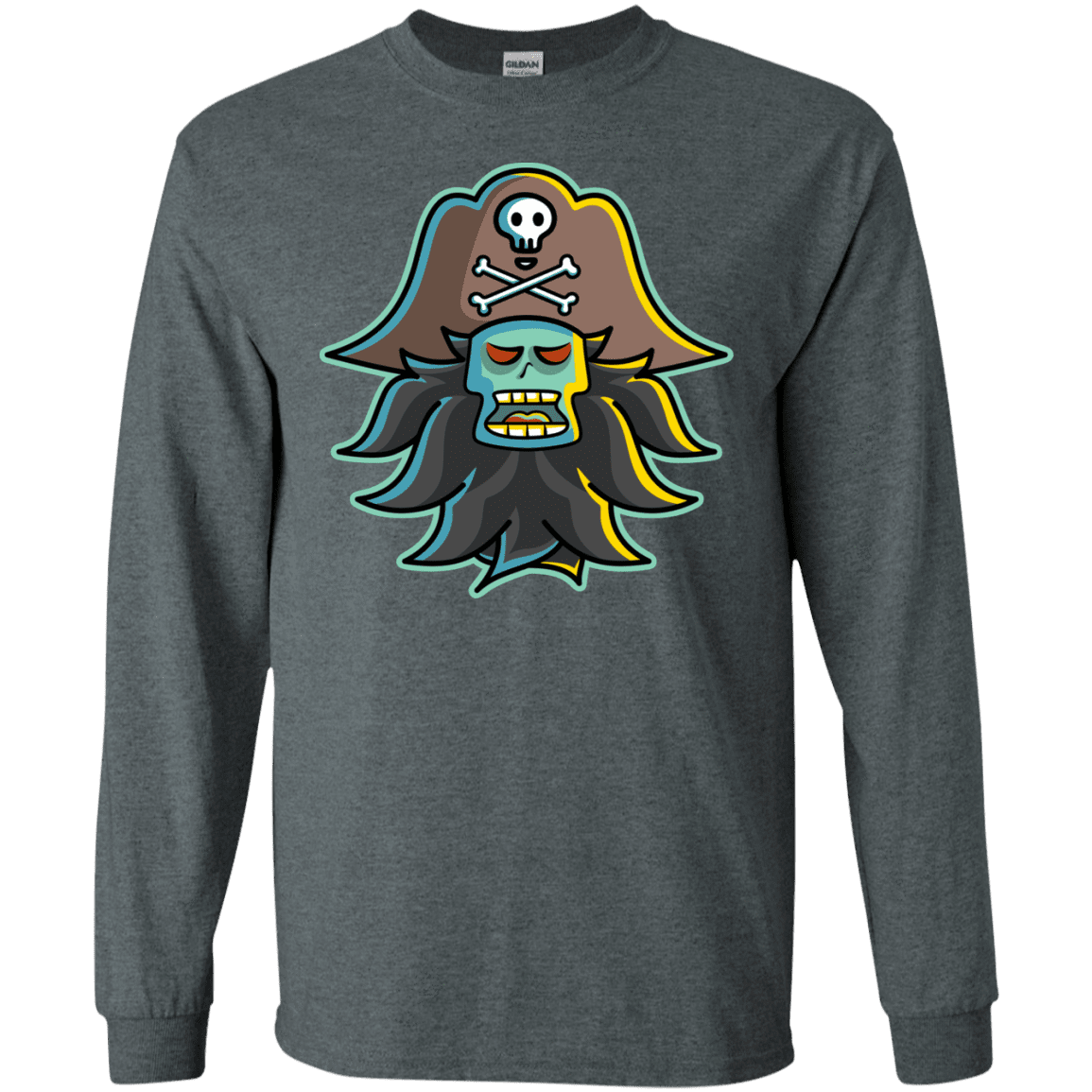 T-Shirts Dark Heather / S Ghost Pirate LeChuck Men's Long Sleeve T-Shirt