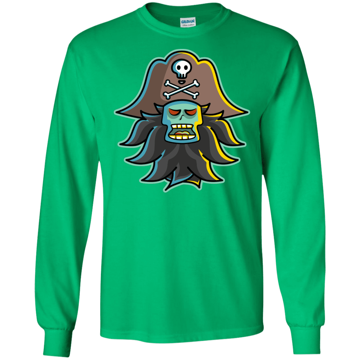 T-Shirts Irish Green / S Ghost Pirate LeChuck Men's Long Sleeve T-Shirt