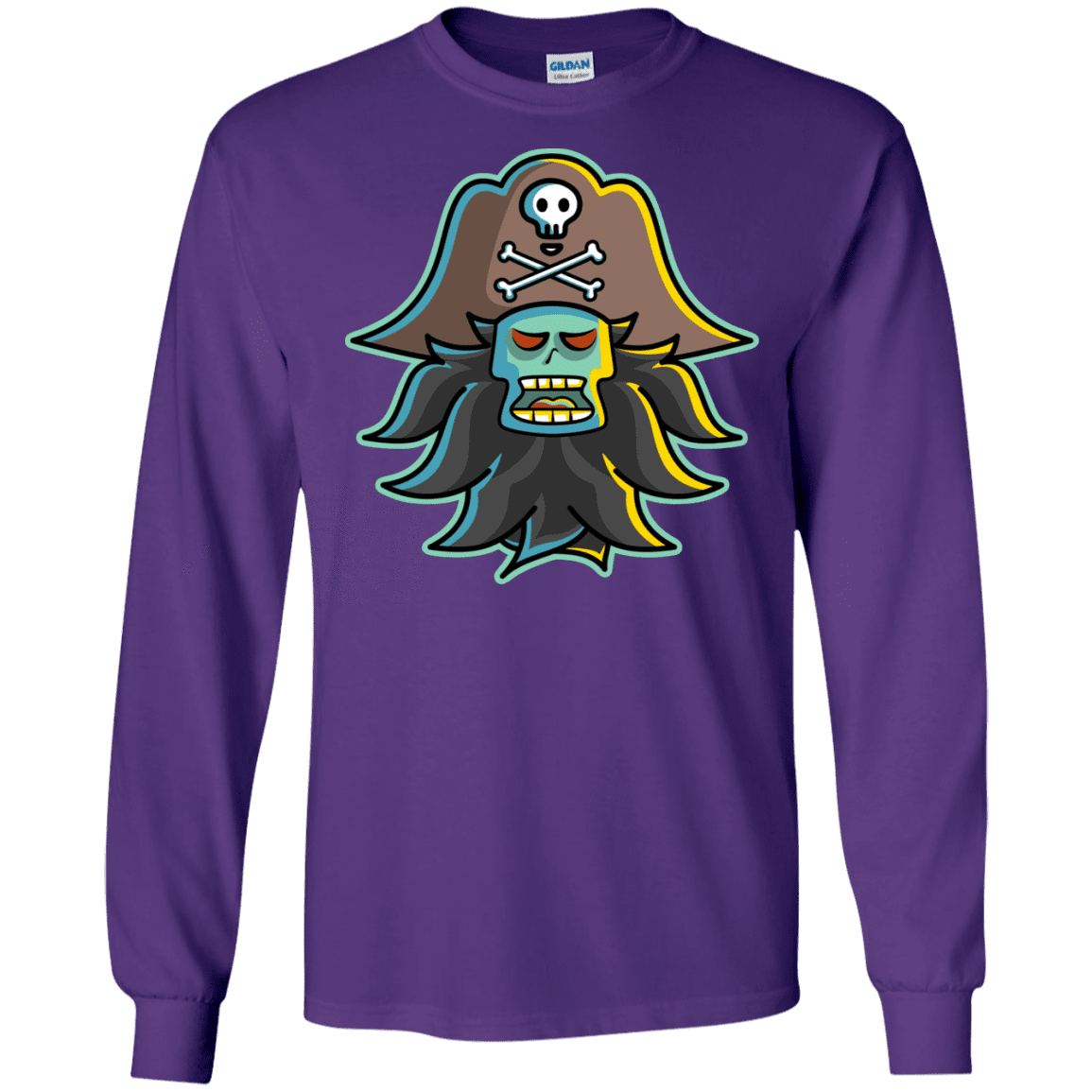 T-Shirts Purple / S Ghost Pirate LeChuck Men's Long Sleeve T-Shirt