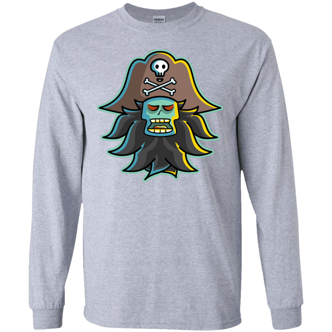 T-Shirts Sport Grey / S Ghost Pirate LeChuck Men's Long Sleeve T-Shirt