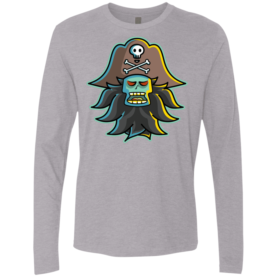 T-Shirts Heather Grey / S Ghost Pirate LeChuck Men's Premium Long Sleeve