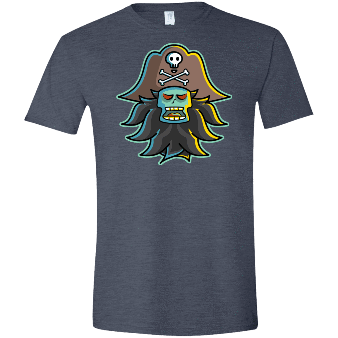 T-Shirts Heather Navy / S Ghost Pirate LeChuck Men's Semi-Fitted Softstyle