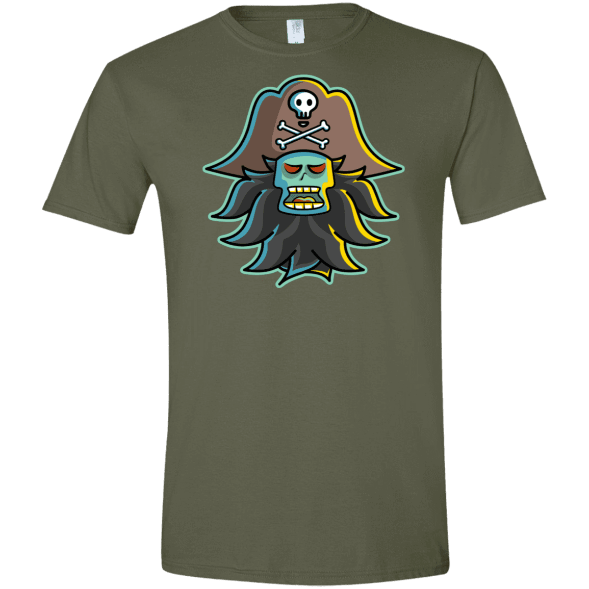 T-Shirts Military Green / S Ghost Pirate LeChuck Men's Semi-Fitted Softstyle