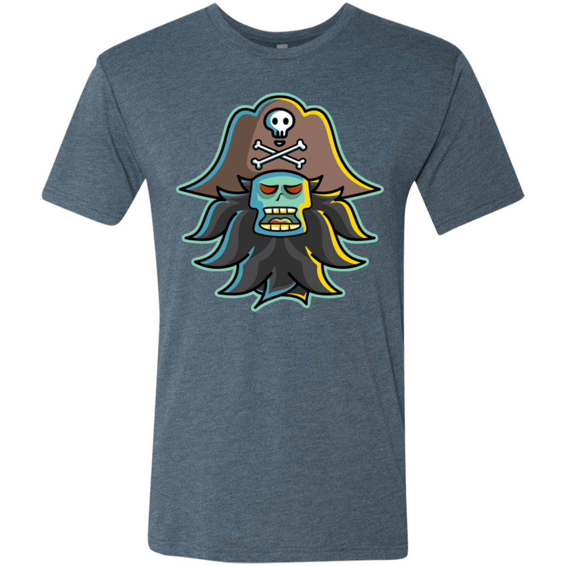 T-Shirts Indigo / S Ghost Pirate LeChuck Men's Triblend T-Shirt