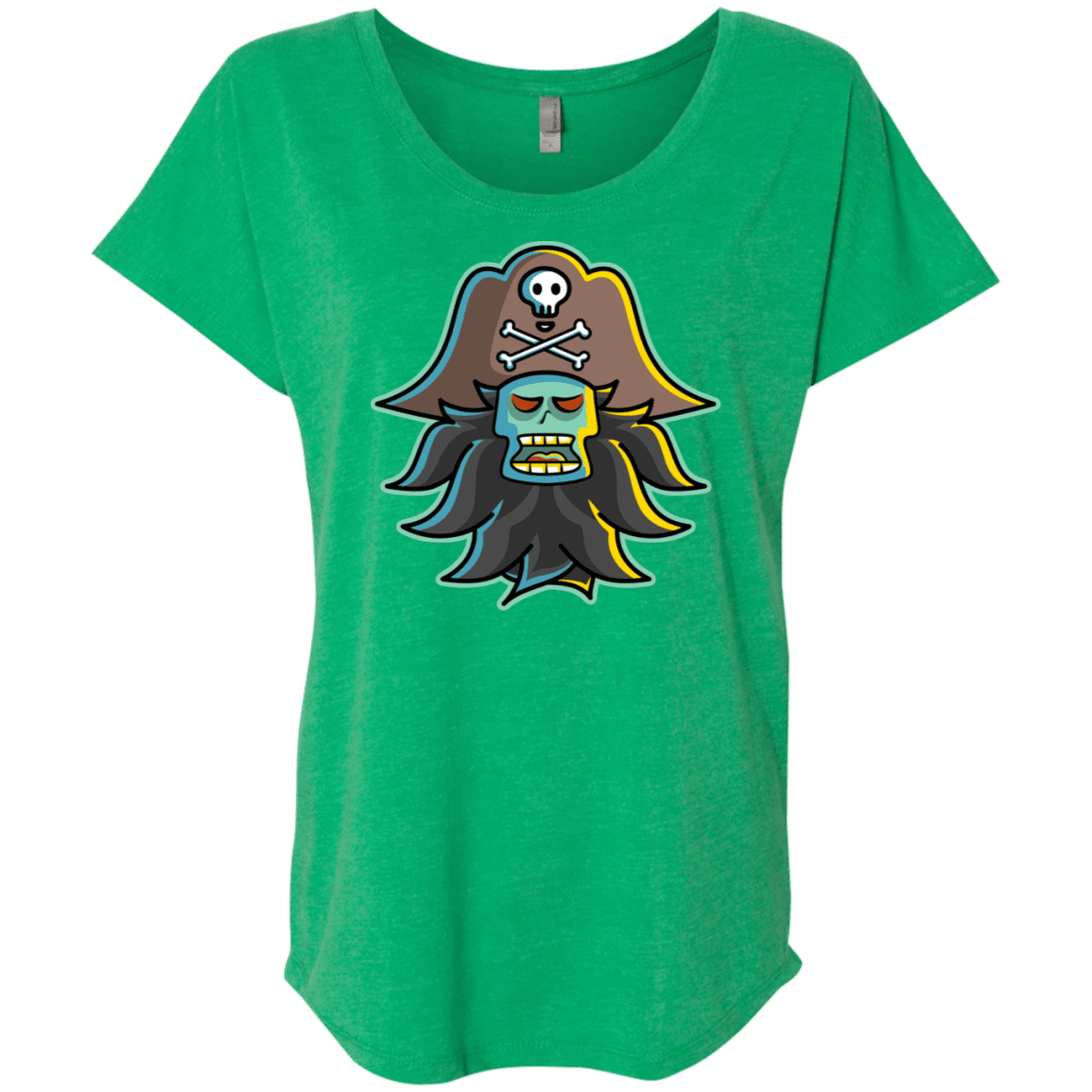 T-Shirts Envy / X-Small Ghost Pirate LeChuck Triblend Dolman Sleeve