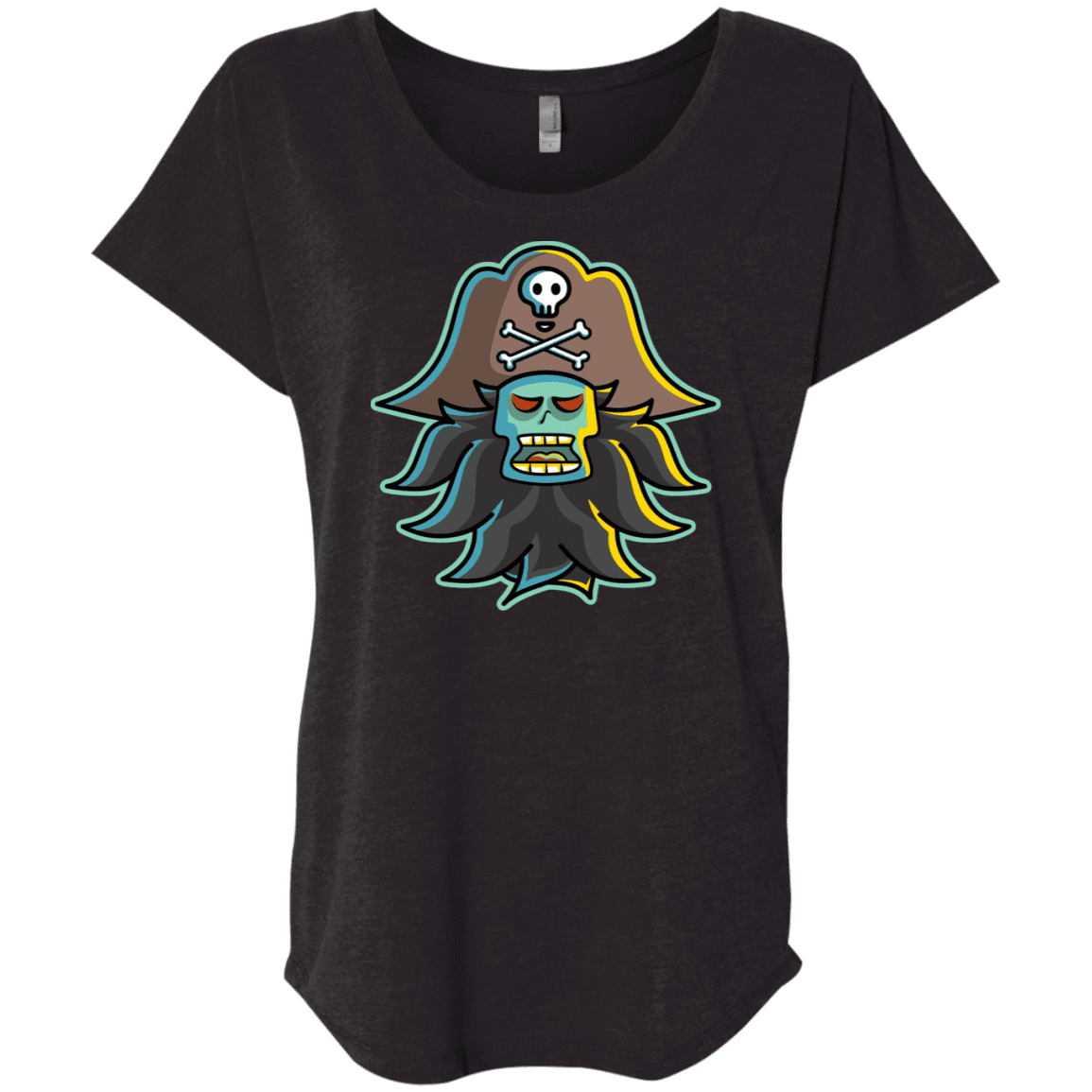 T-Shirts Vintage Black / X-Small Ghost Pirate LeChuck Triblend Dolman Sleeve