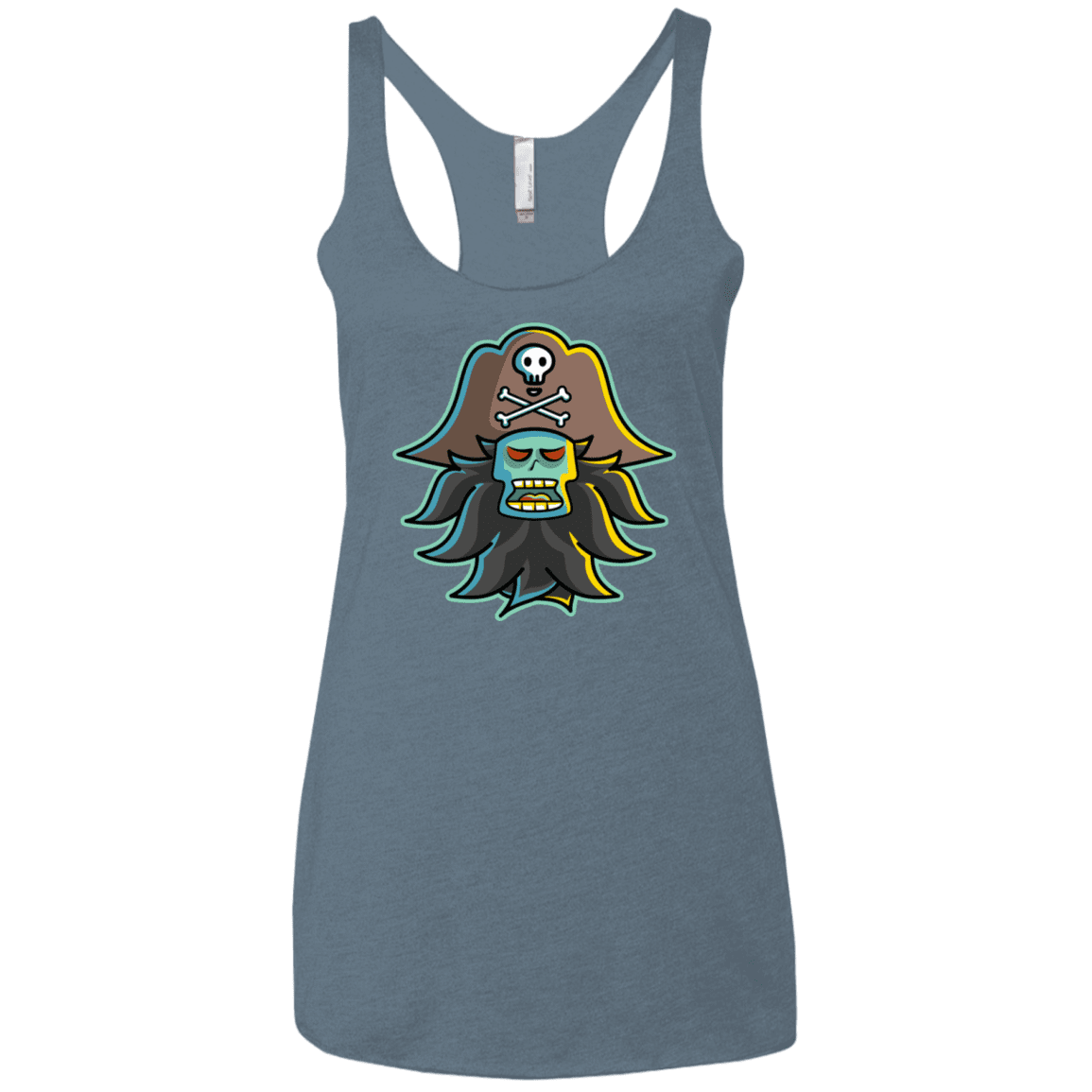 T-Shirts Indigo / X-Small Ghost Pirate LeChuck Women's Triblend Racerback Tank