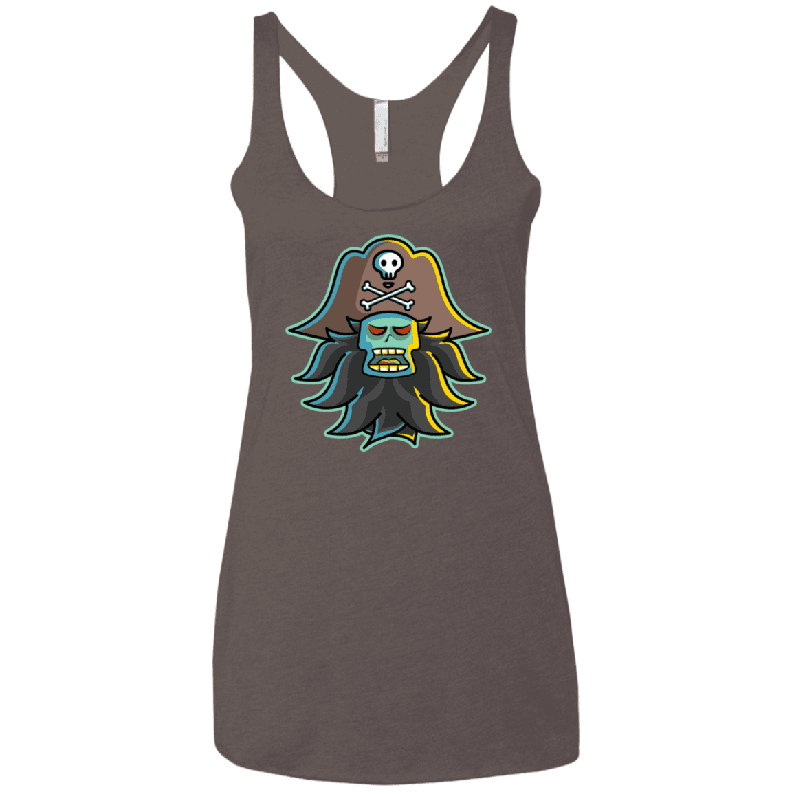 T-Shirts Macchiato / X-Small Ghost Pirate LeChuck Women's Triblend Racerback Tank