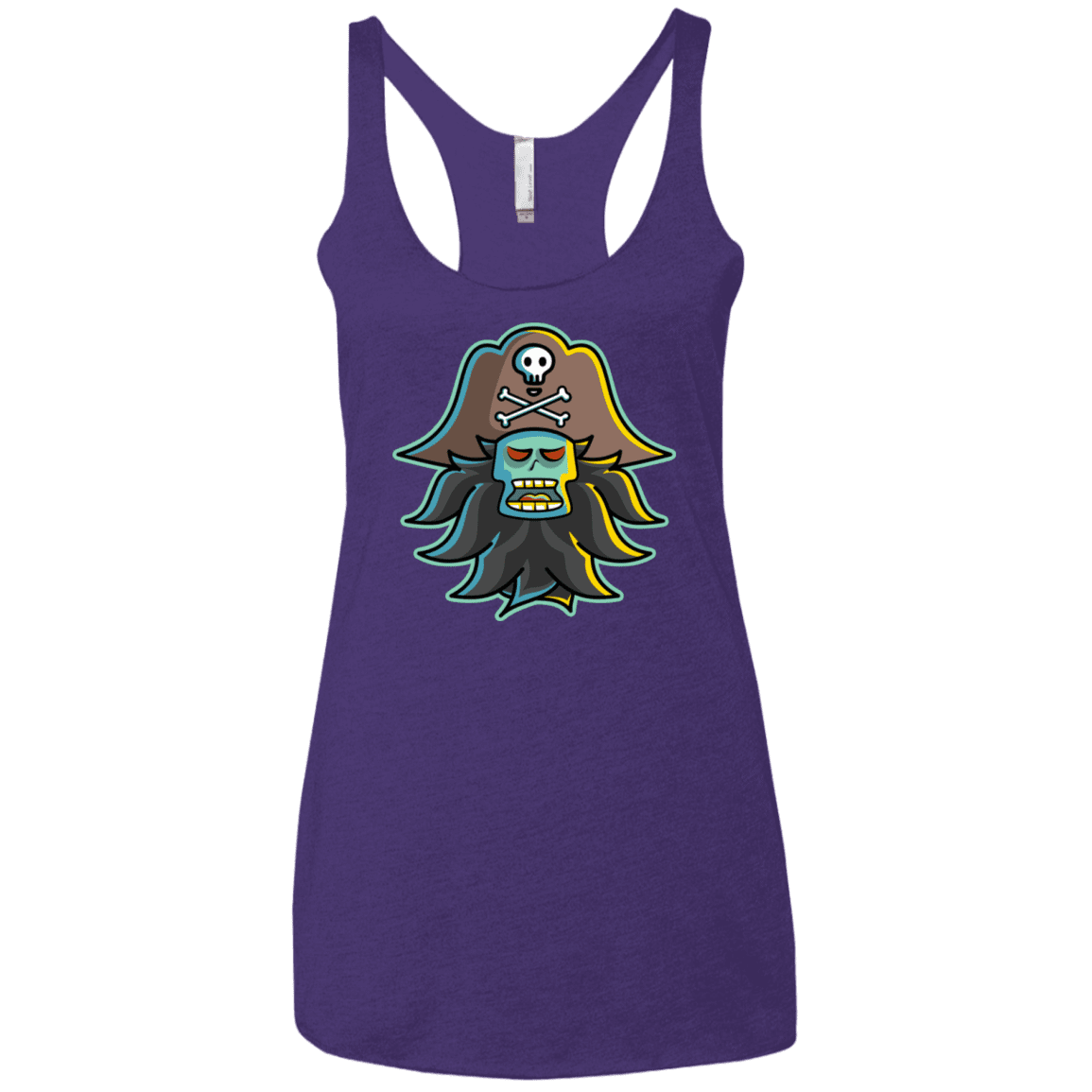 T-Shirts Purple Rush / X-Small Ghost Pirate LeChuck Women's Triblend Racerback Tank