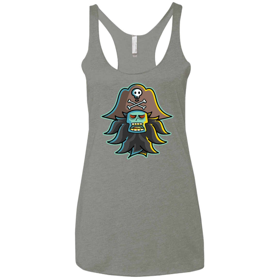 T-Shirts Venetian Grey / X-Small Ghost Pirate LeChuck Women's Triblend Racerback Tank