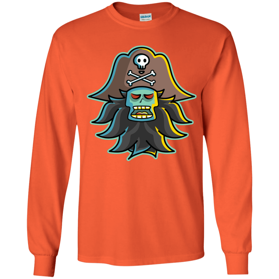 T-Shirts Orange / YS Ghost Pirate LeChuck Youth Long Sleeve T-Shirt