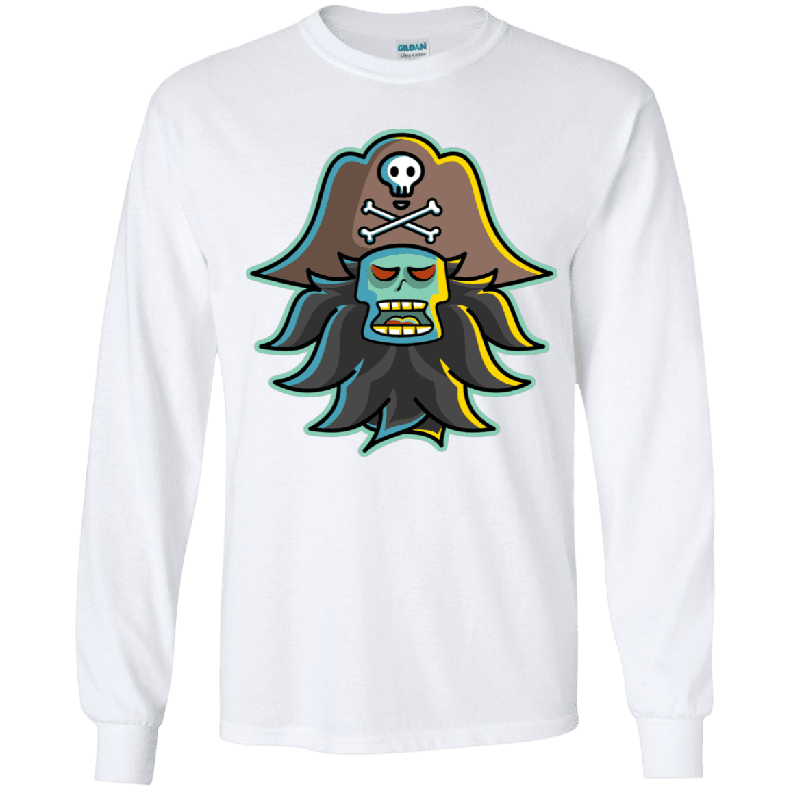 T-Shirts White / YS Ghost Pirate LeChuck Youth Long Sleeve T-Shirt