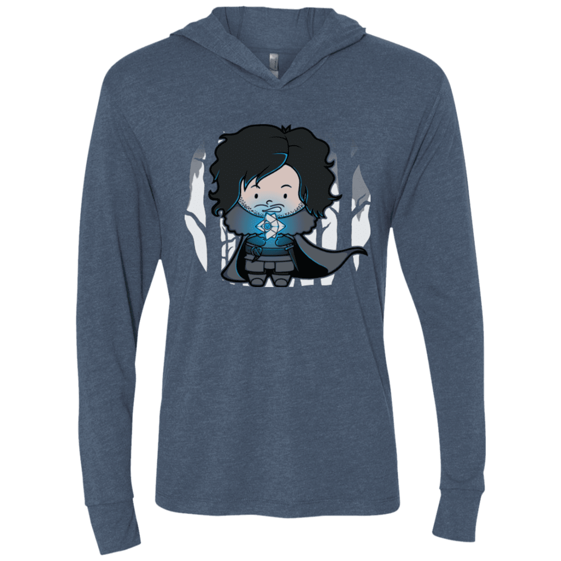 T-Shirts Indigo / X-Small Ghost Triblend Long Sleeve Hoodie Tee