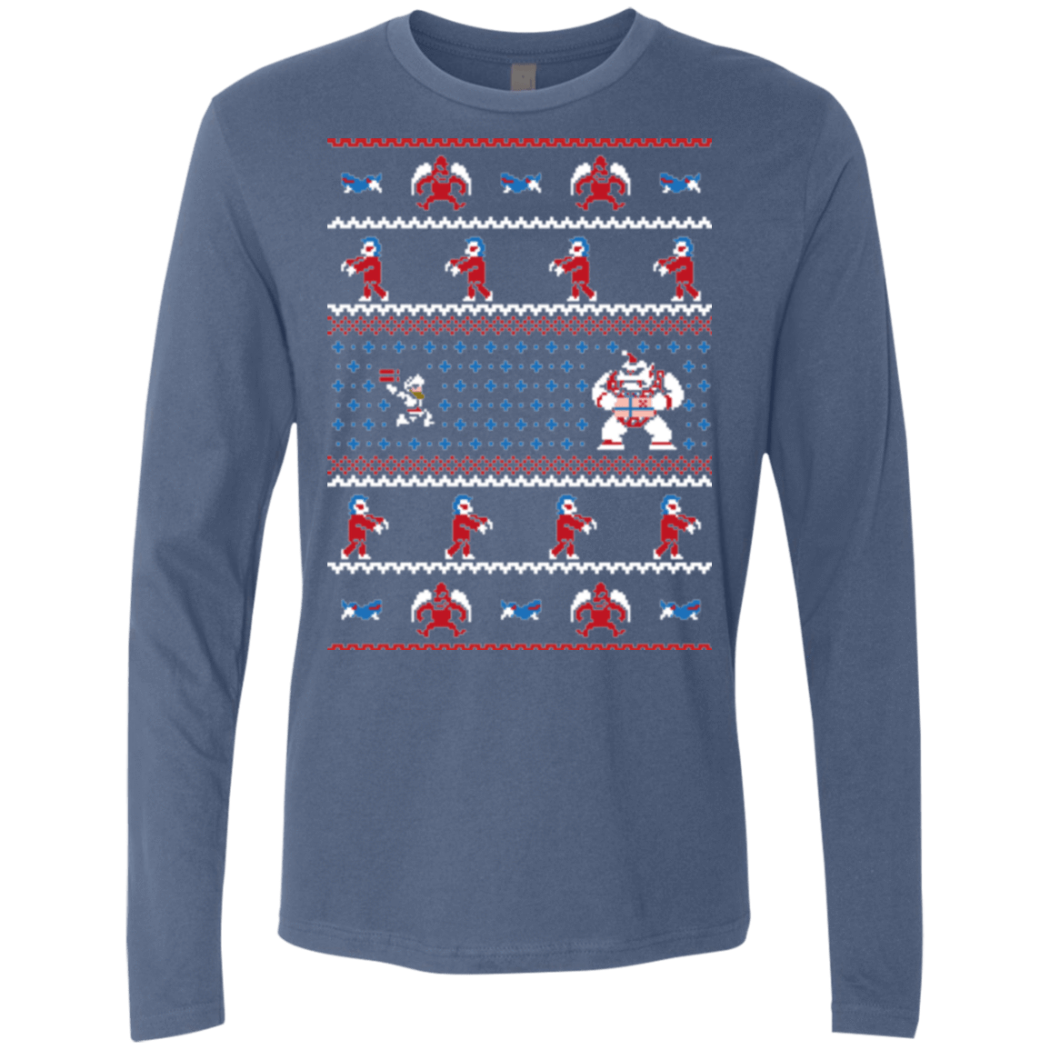 T-Shirts Indigo / Small Ghosts n Goblins n Christmas Presents Men's Premium Long Sleeve