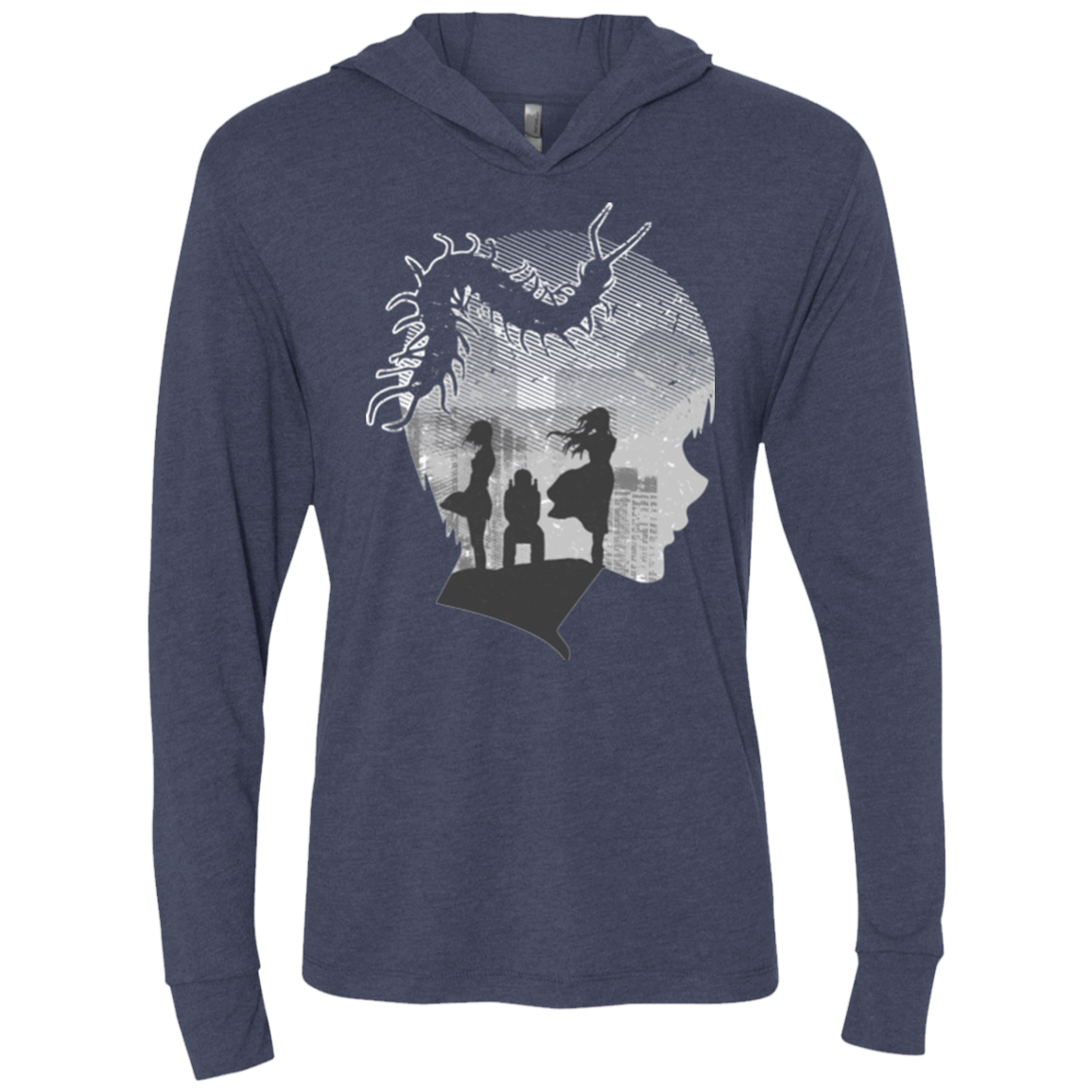 T-Shirts Vintage Navy / X-Small Ghoul in Tokyo Triblend Long Sleeve Hoodie Tee