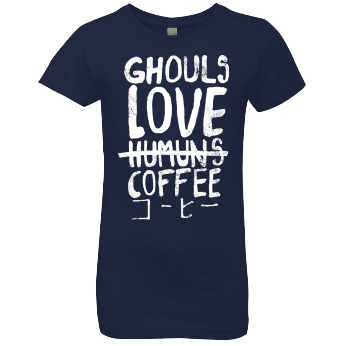 T-Shirts Midnight Navy / YXS Ghouls Love Coffee Girls Premium T-Shirt