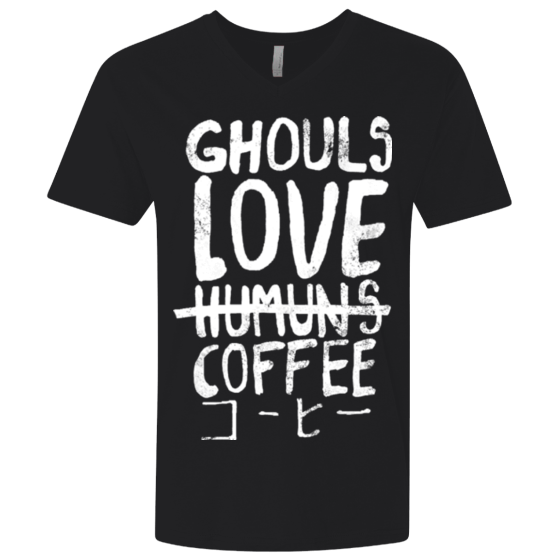 T-Shirts Black / X-Small Ghouls Love Coffee Men's Premium V-Neck