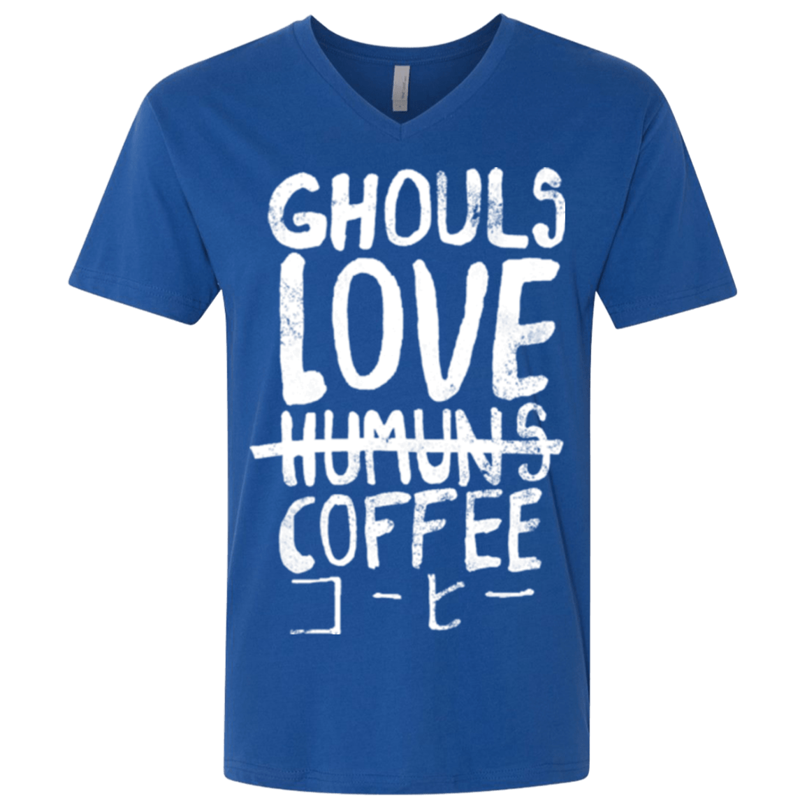 T-Shirts Royal / X-Small Ghouls Love Coffee Men's Premium V-Neck