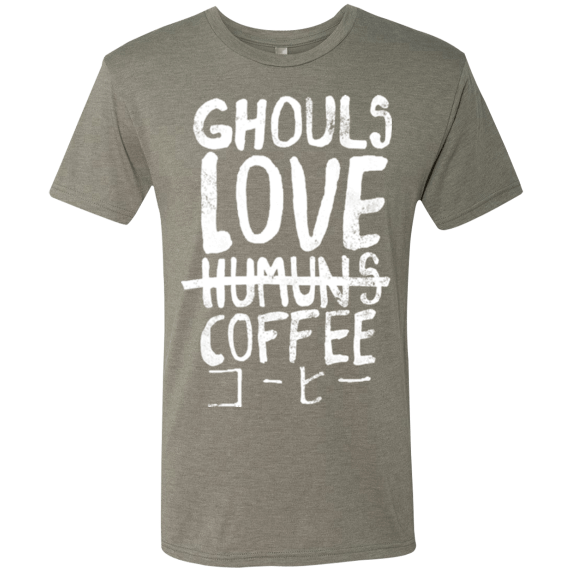 T-Shirts Venetian Grey / Small Ghouls Love Coffee Men's Triblend T-Shirt