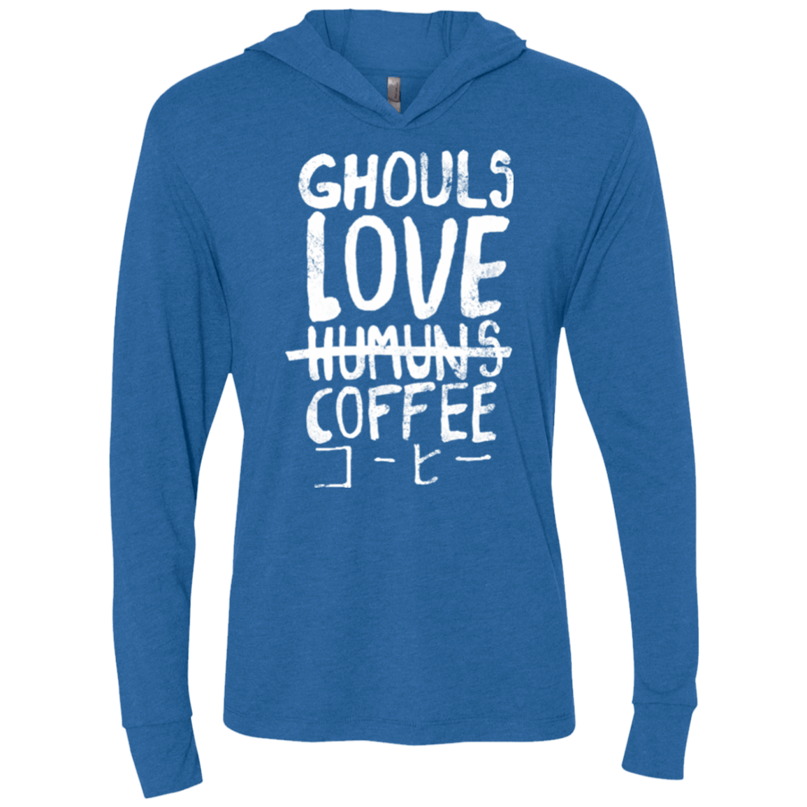 T-Shirts Vintage Royal / X-Small Ghouls Love Coffee Triblend Long Sleeve Hoodie Tee