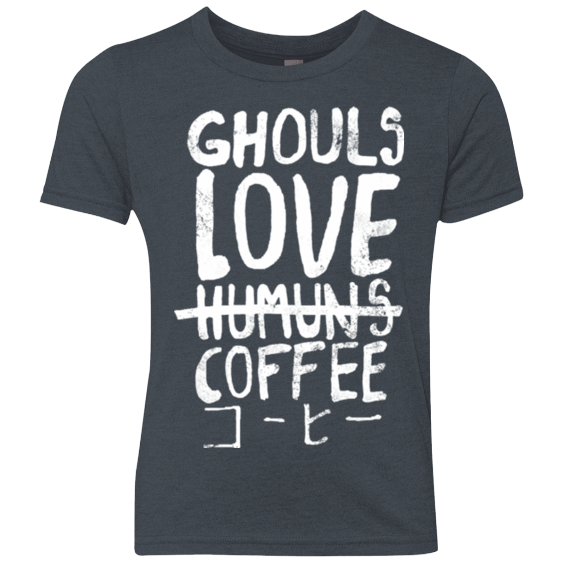 T-Shirts Vintage Navy / YXS Ghouls Love Coffee Youth Triblend T-Shirt