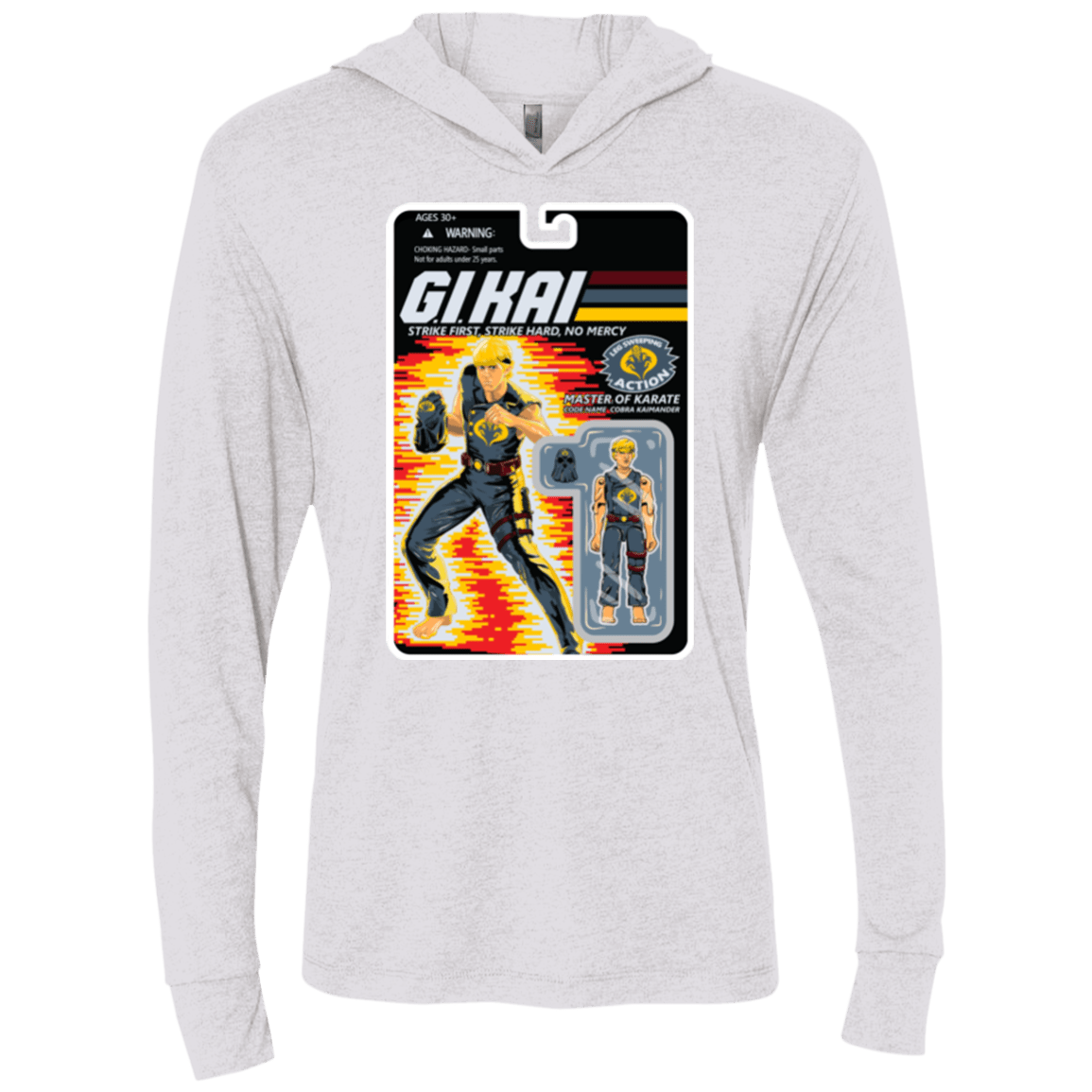 T-Shirts Heather White / X-Small GI KAI Triblend Long Sleeve Hoodie Tee