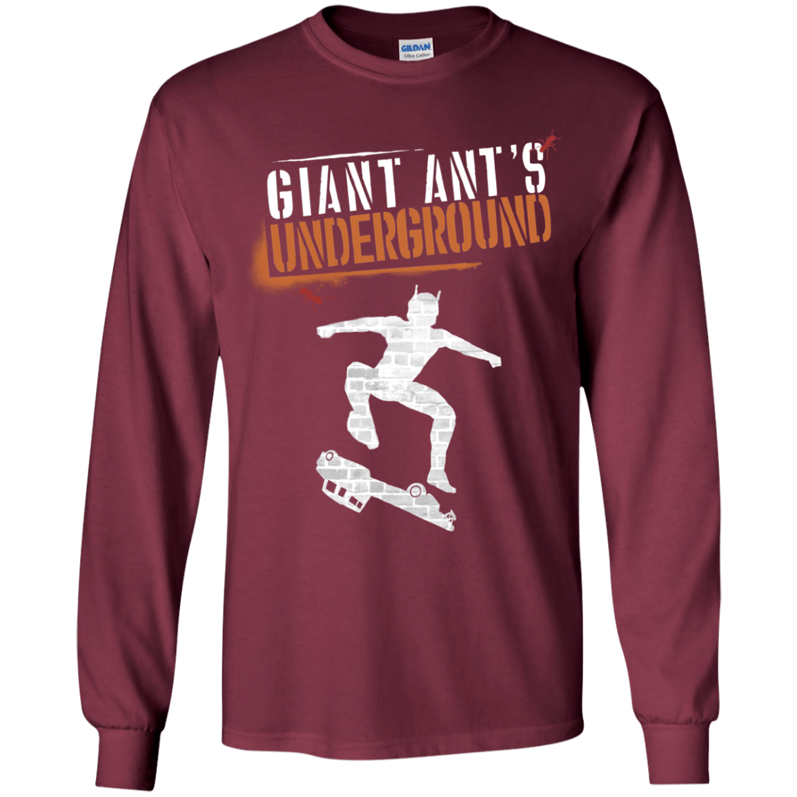 T-Shirts Maroon / YS Giant Ants Youth Long Sleeve T-Shirt