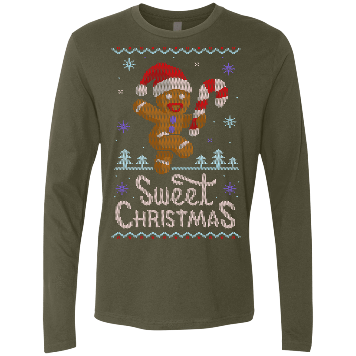 T-Shirts Military Green / Small Ginger Bread Sweater Men's Premium Long Sleeve