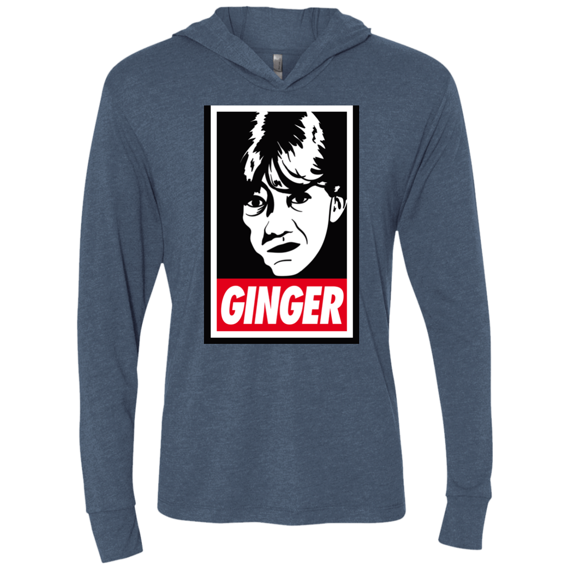 T-Shirts Indigo / X-Small GINGER Triblend Long Sleeve Hoodie Tee