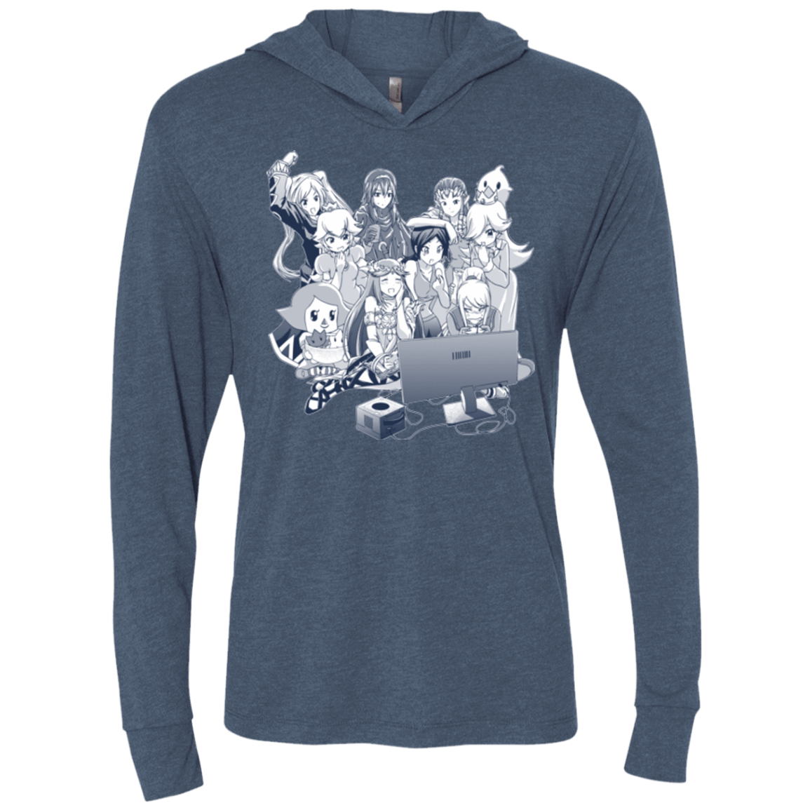 T-Shirts Indigo / X-Small Girls Night Out Triblend Long Sleeve Hoodie Tee