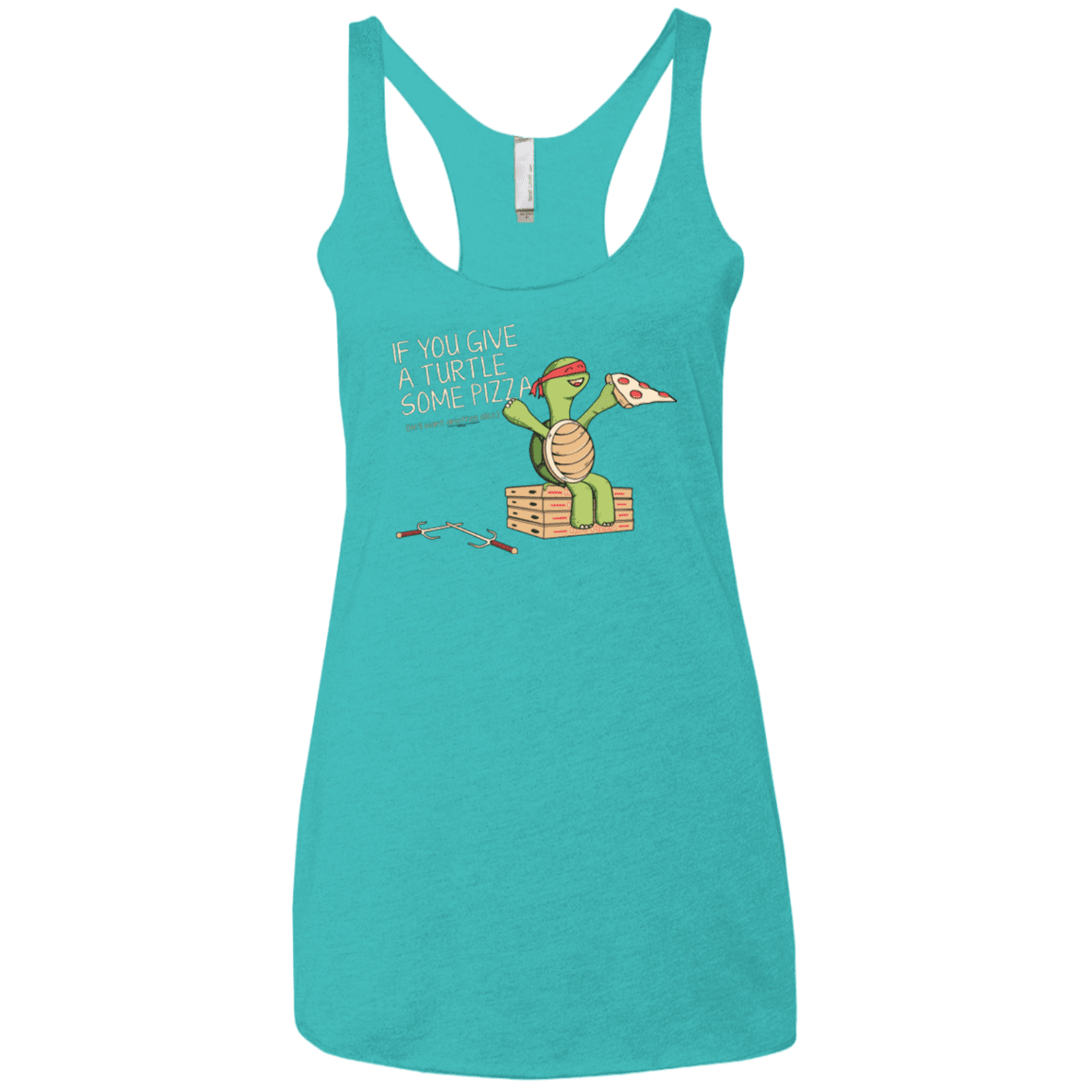 T-Shirts Tahiti Blue / X-Small Give a Turtle Women's Triblend Racerback Tank