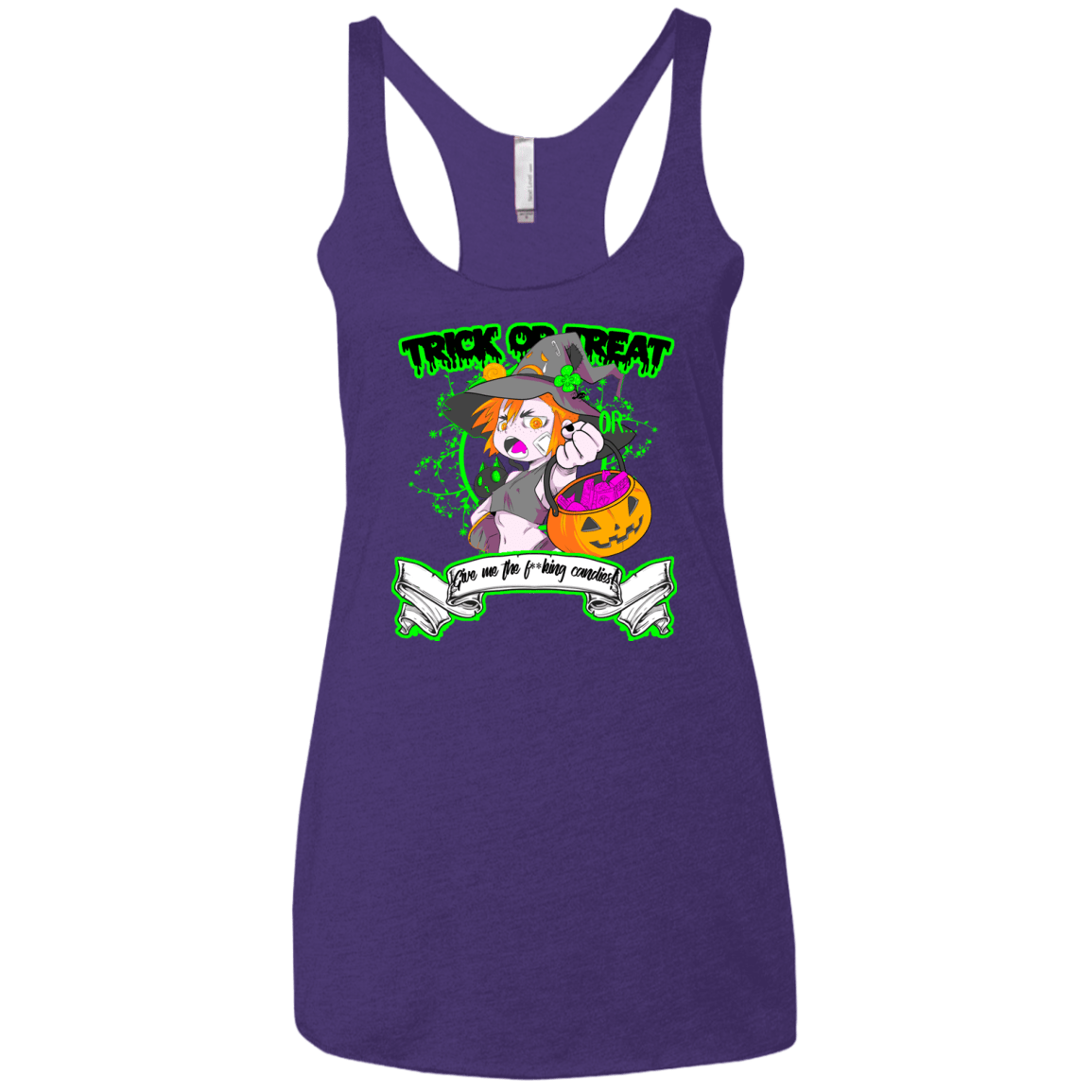T-Shirts Purple / X-Small Give me the Candies Women's Triblend Racerback Tank