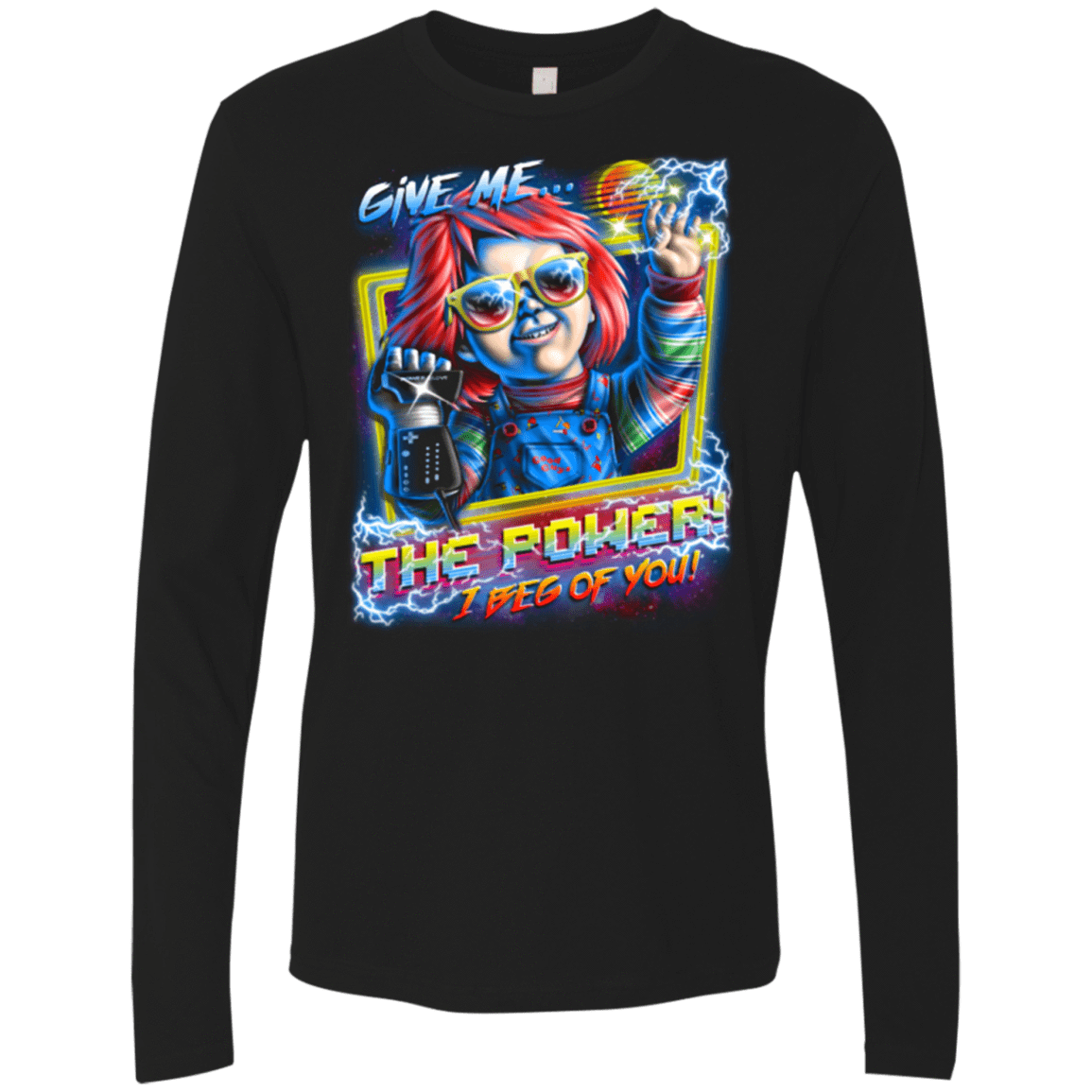 T-Shirts Black / Small Give me the Power Men's Premium Long Sleeve