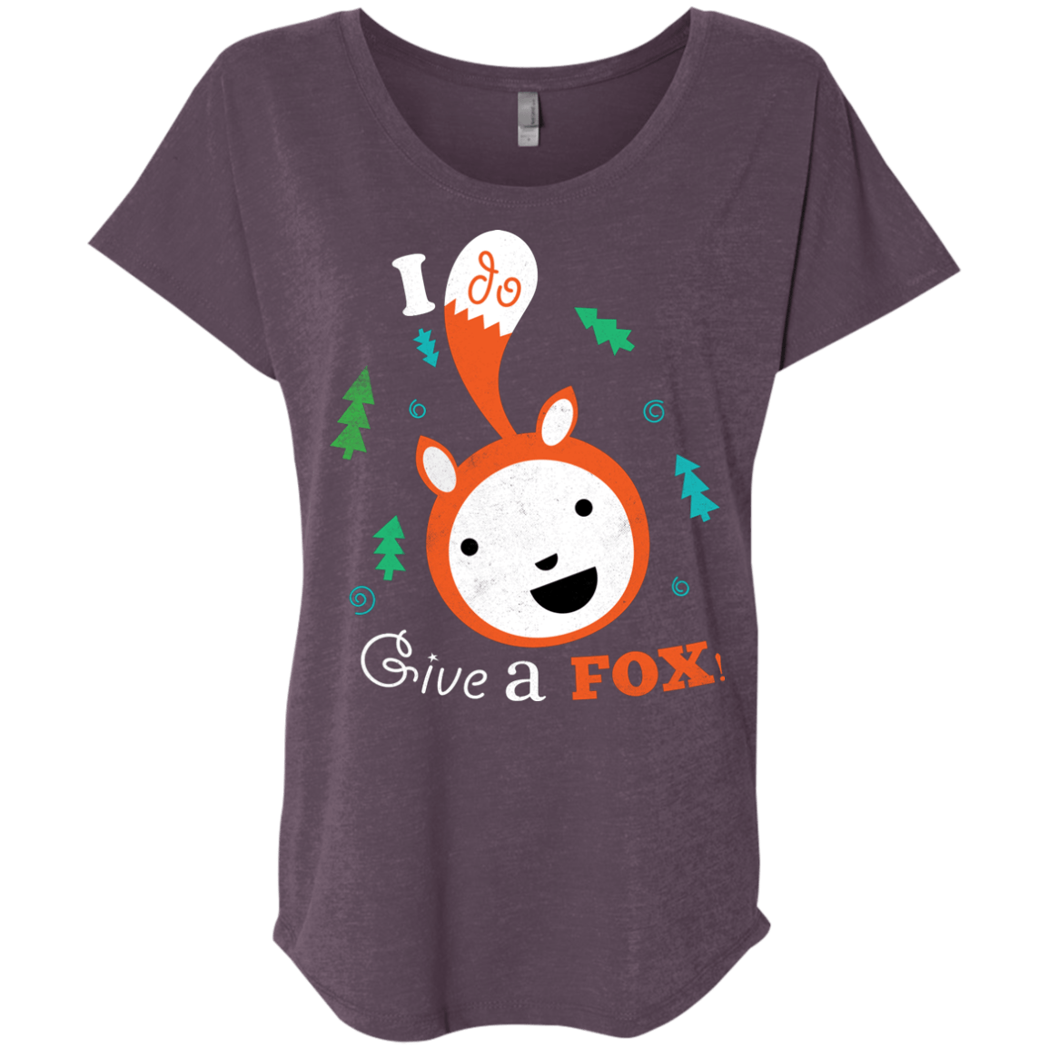 T-Shirts Vintage Purple / X-Small Giving a Fox Triblend Dolman Sleeve