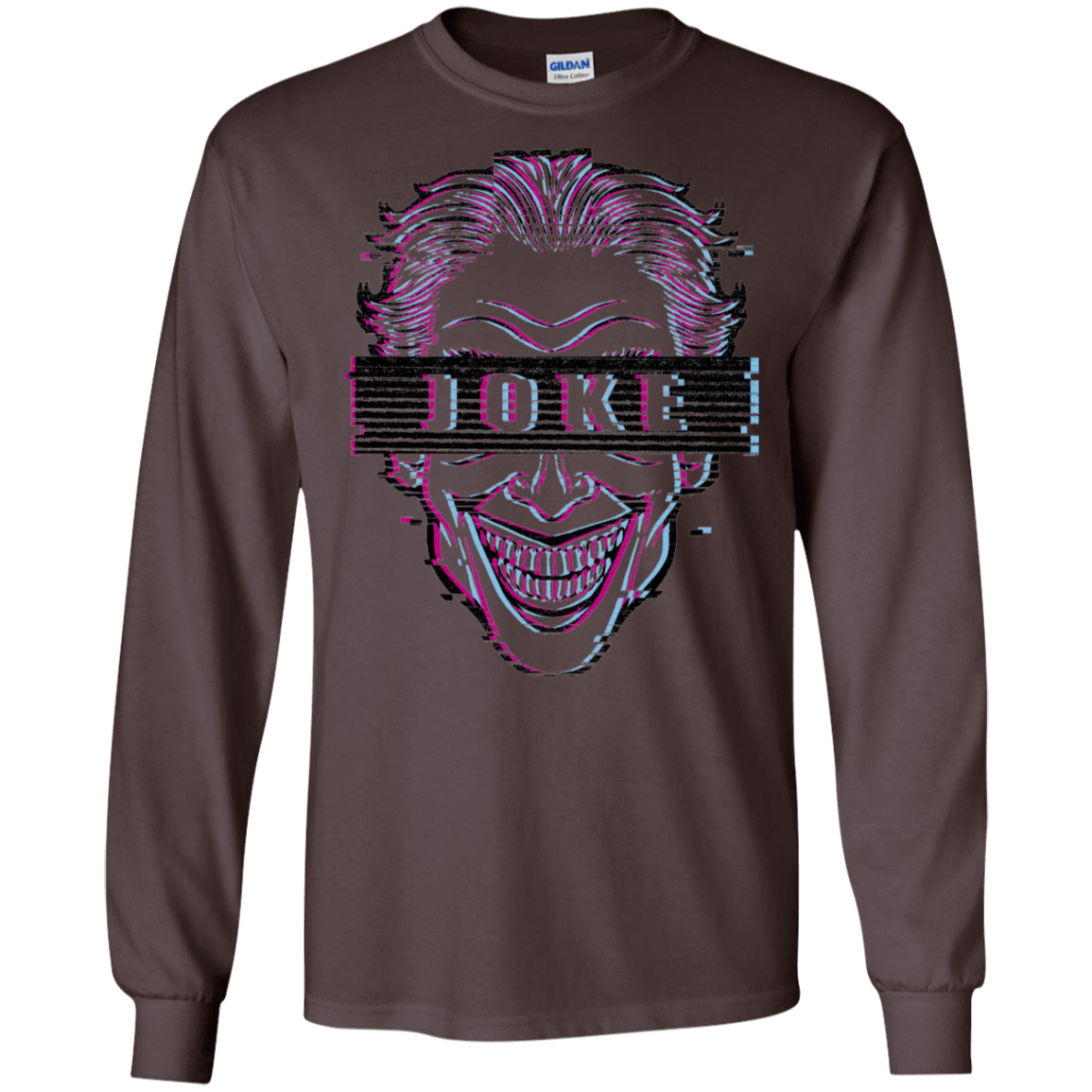 T-Shirts Dark Chocolate / S Glitch Joke Men's Long Sleeve T-Shirt