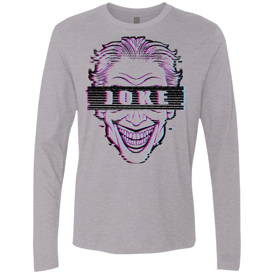 T-Shirts Heather Grey / S Glitch Joke Men's Premium Long Sleeve