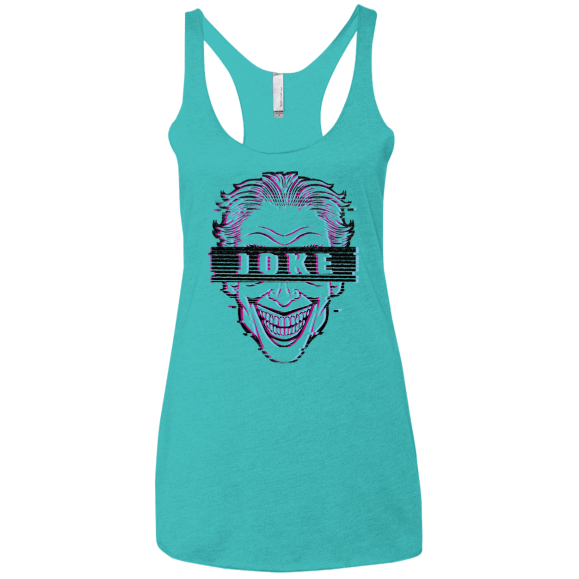 T-Shirts Tahiti Blue / X-Small Glitch Joke Women's Triblend Racerback Tank