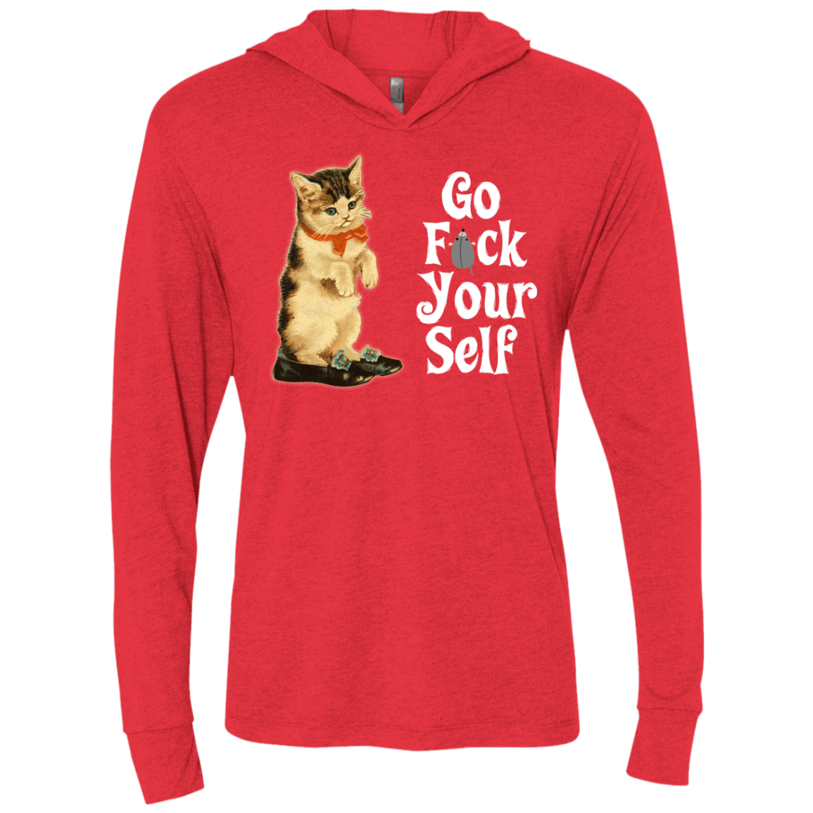 T-Shirts Vintage Red / X-Small Go fck yourself Triblend Long Sleeve Hoodie Tee