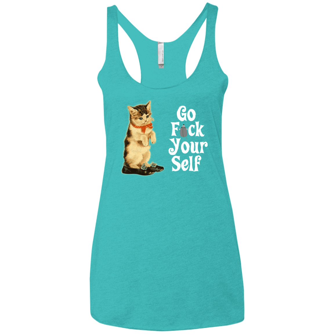 T-Shirts Tahiti Blue / X-Small Go fck yourself Women's Triblend Racerback Tank