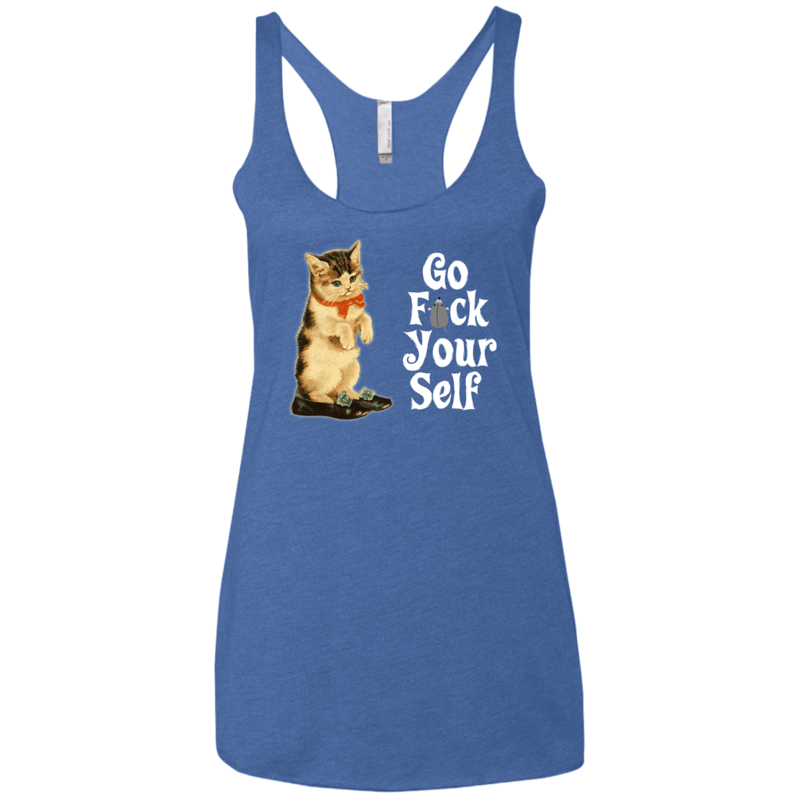 T-Shirts Vintage Royal / X-Small Go fck yourself Women's Triblend Racerback Tank
