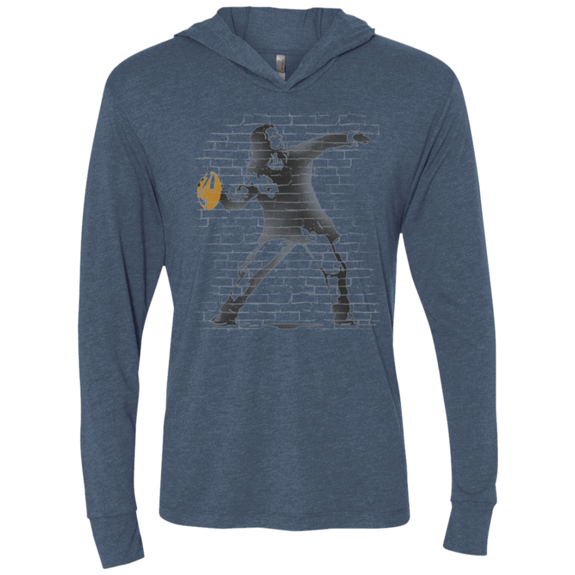 T-Shirts Indigo / X-Small GO LONG MARK Triblend Long Sleeve Hoodie Tee