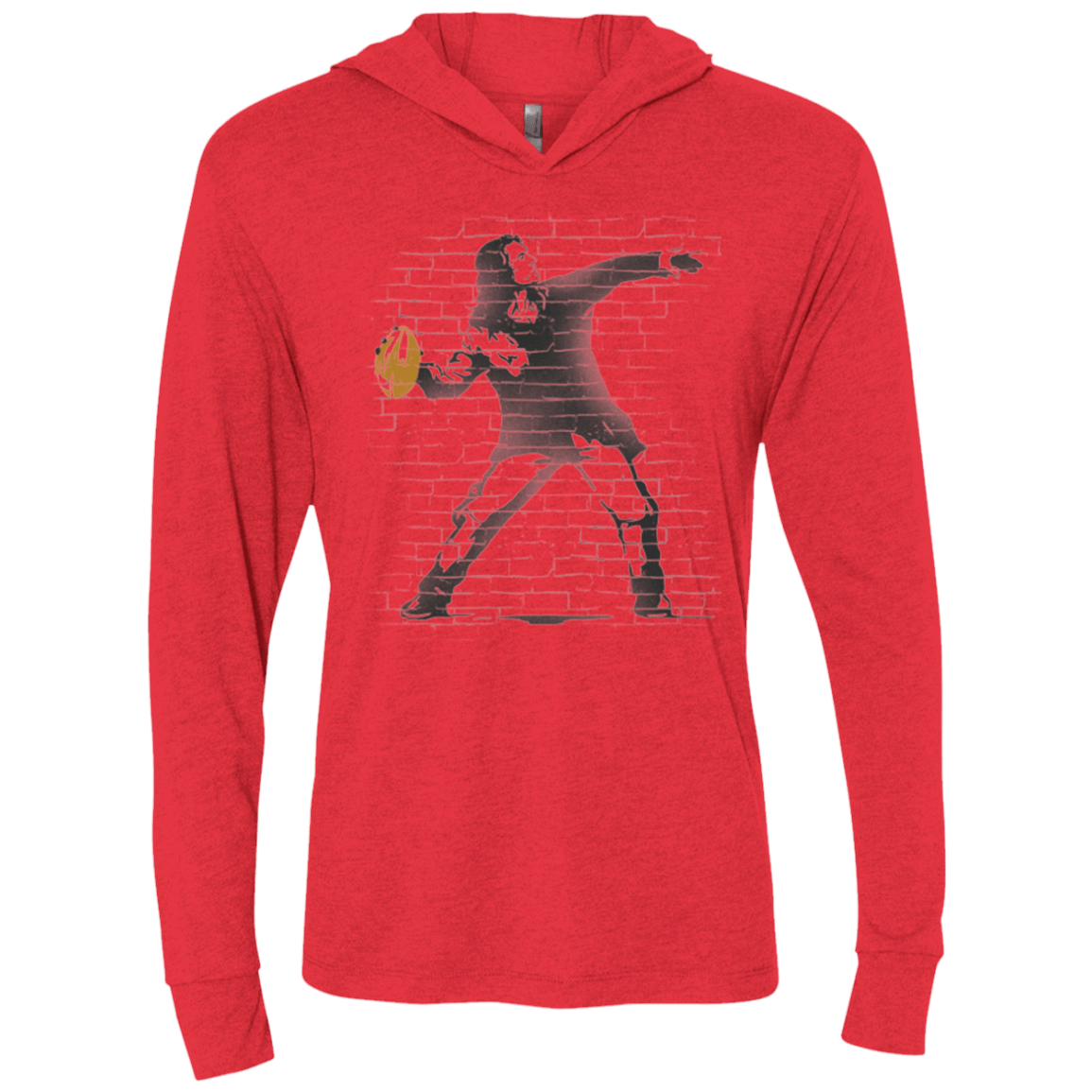 T-Shirts Vintage Red / X-Small GO LONG MARK Triblend Long Sleeve Hoodie Tee