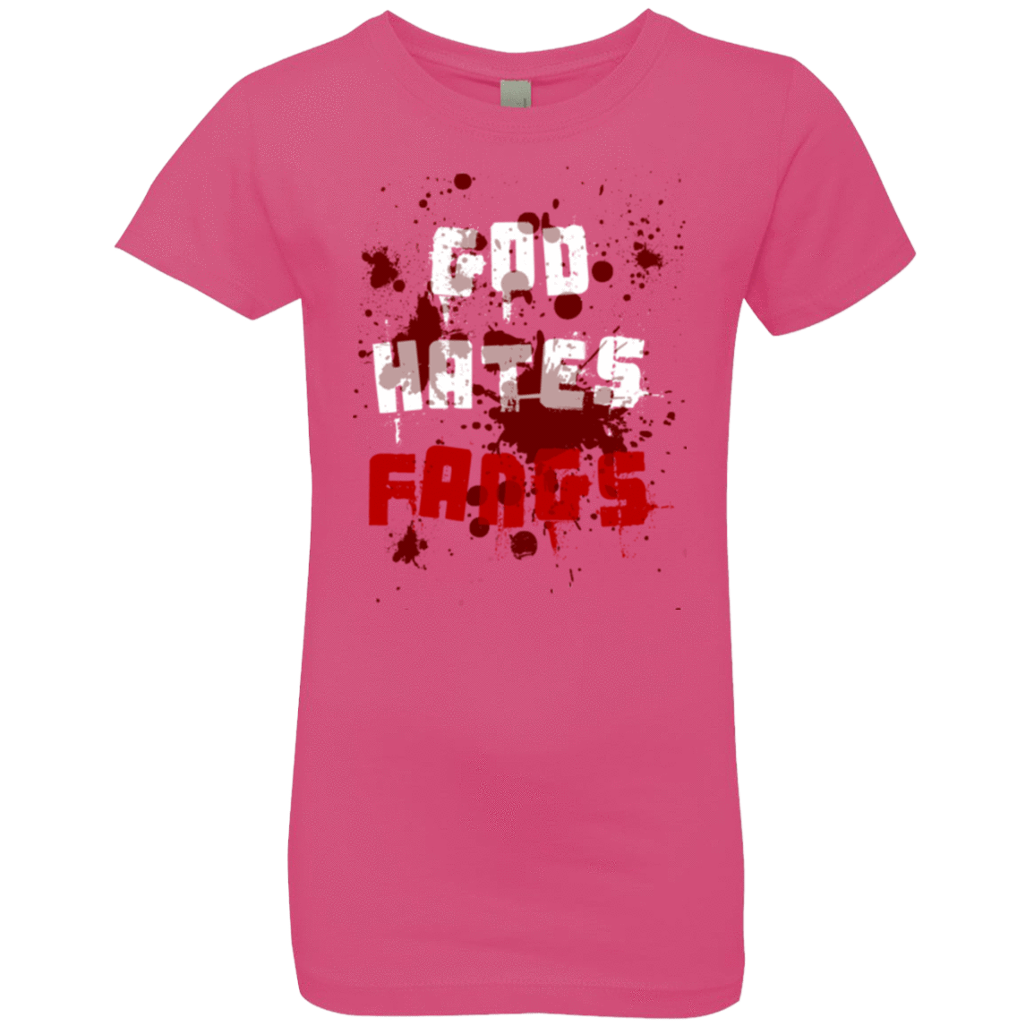 T-Shirts Hot Pink / YXS God hates fangs Girls Premium T-Shirt