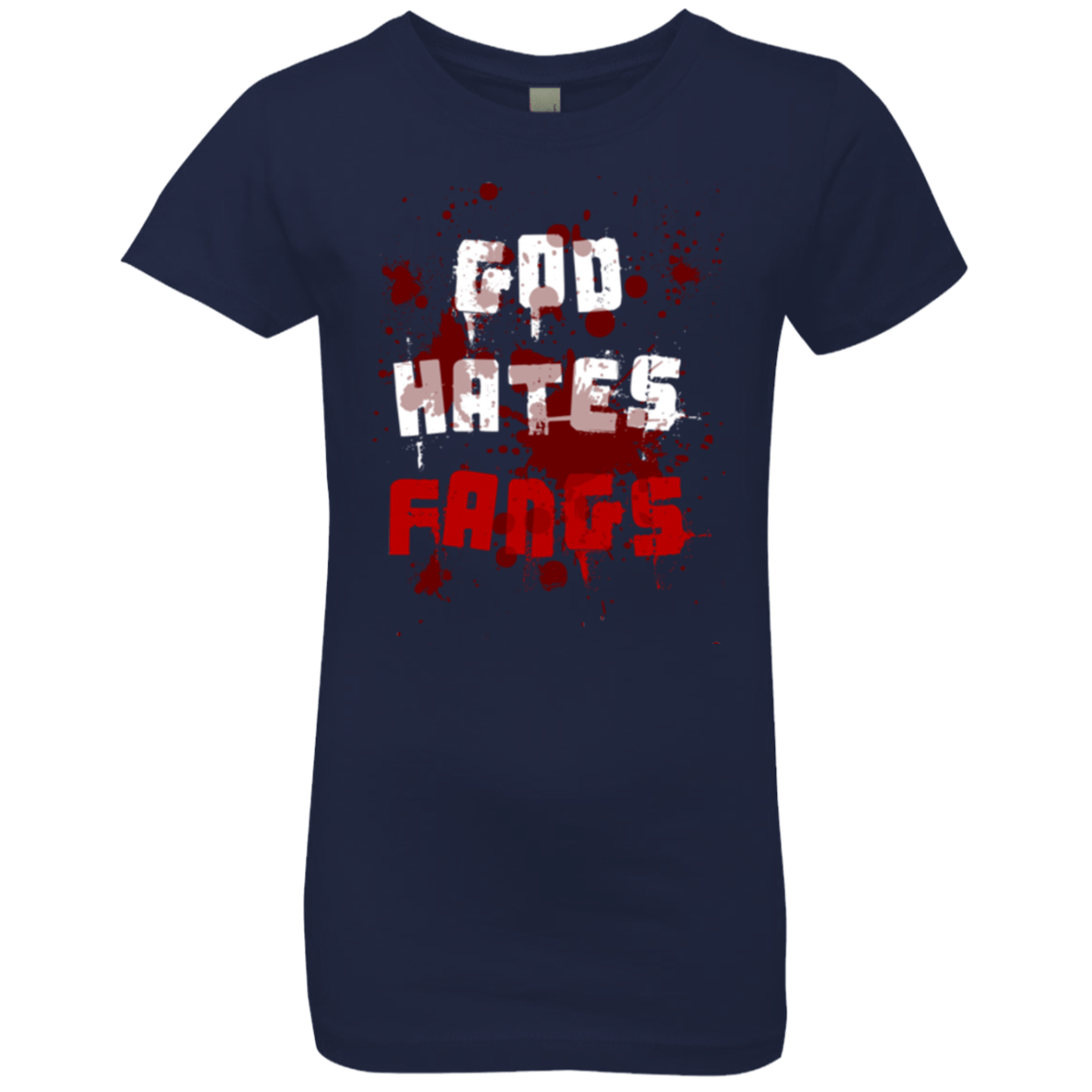 T-Shirts Midnight Navy / YXS God hates fangs Girls Premium T-Shirt