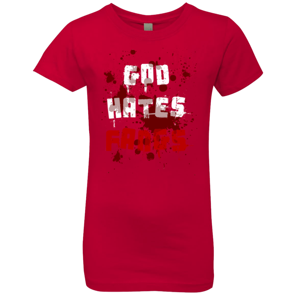 T-Shirts Red / YXS God hates fangs Girls Premium T-Shirt