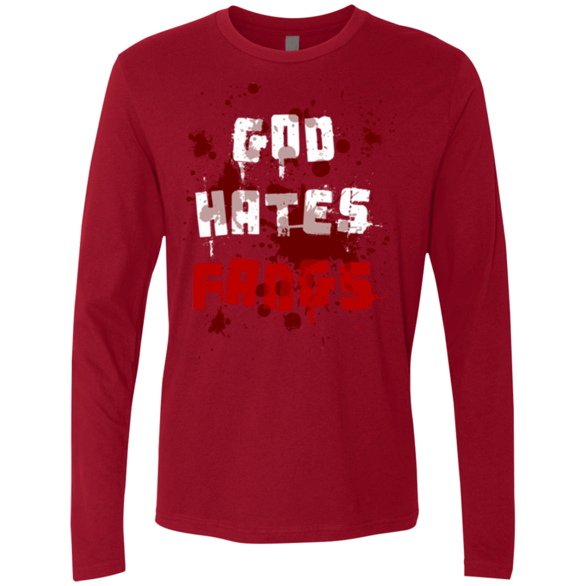 T-Shirts Cardinal / Small God hates fangs Men's Premium Long Sleeve