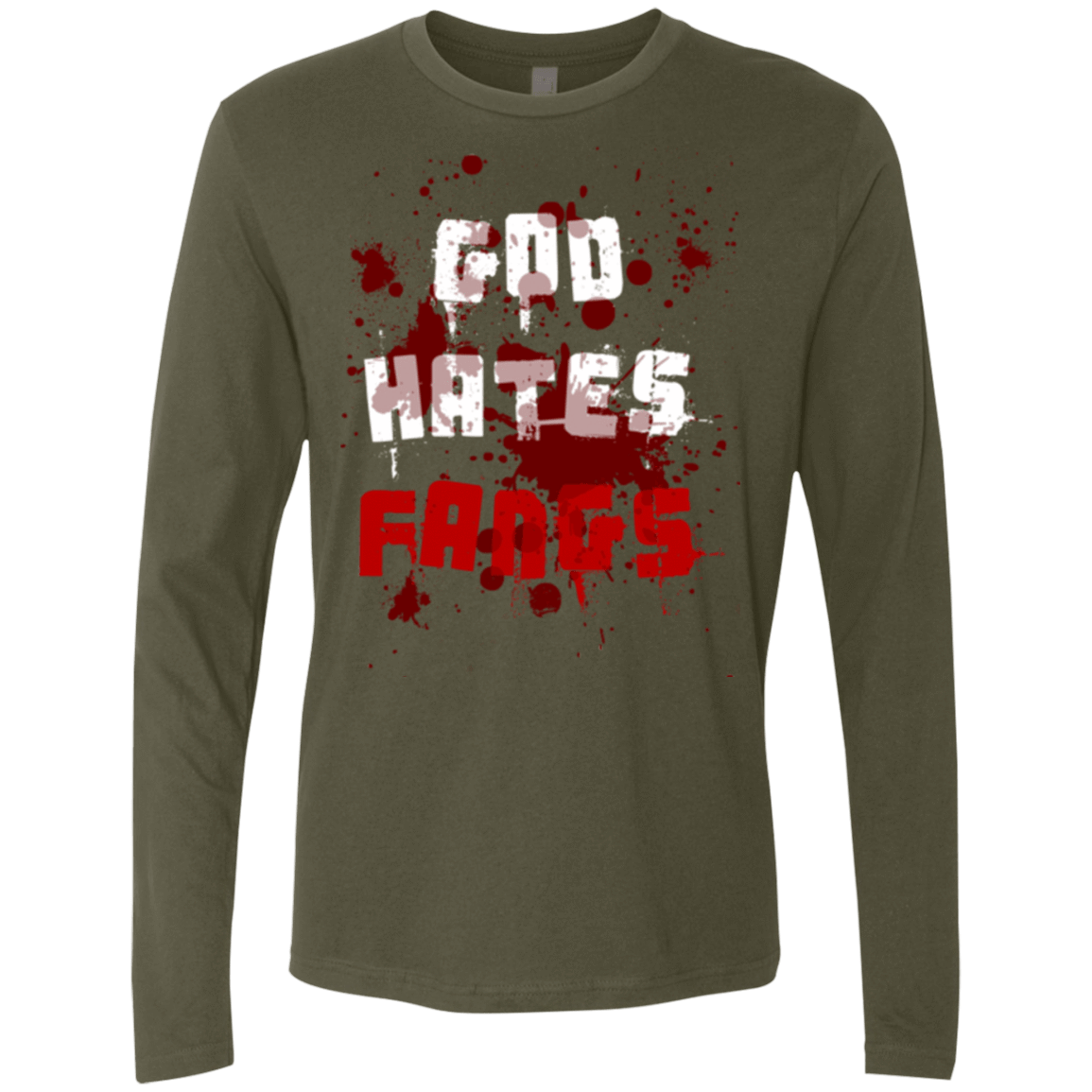 T-Shirts Military Green / Small God hates fangs Men's Premium Long Sleeve